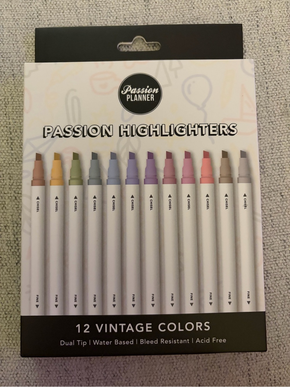 NWB Passion Planner Passion Highlighters - 12 Vintage Colors